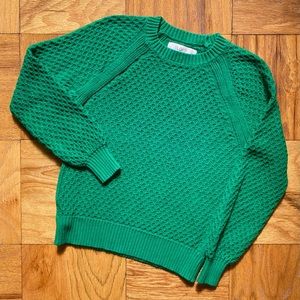 Loft Kelly Green Pointelle Sweater Size XSP